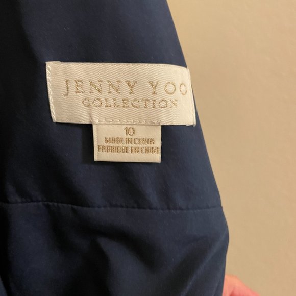 Jenny Yoo Hollis Luxe Chiffon Bridesmaid Dress, Navy, Size 10 - Picture 3 of 8